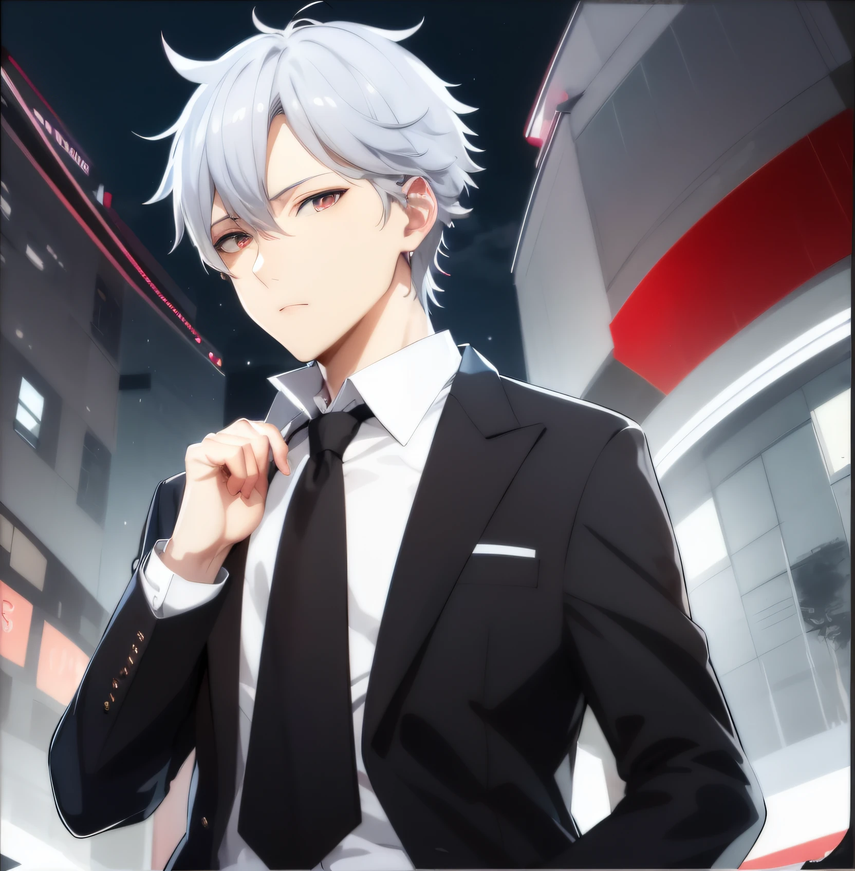 anime guy in a suit and tie standing in a city, kaworu nagisa, white-haired, handsome anime pose, nagito komaeda, white haired, best anime 4k konachan wallpaper, dapper dream demon, young anime man, anime handsome man, white fox anime, male anime character, a silver haired mad, male anime style, silver haired