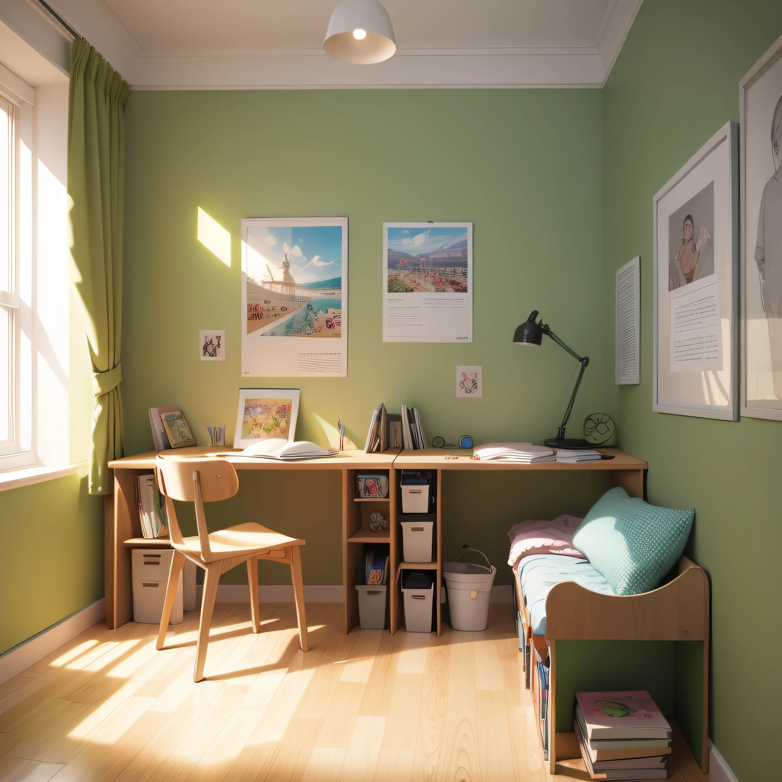 kids study room with Displaying Artwork
