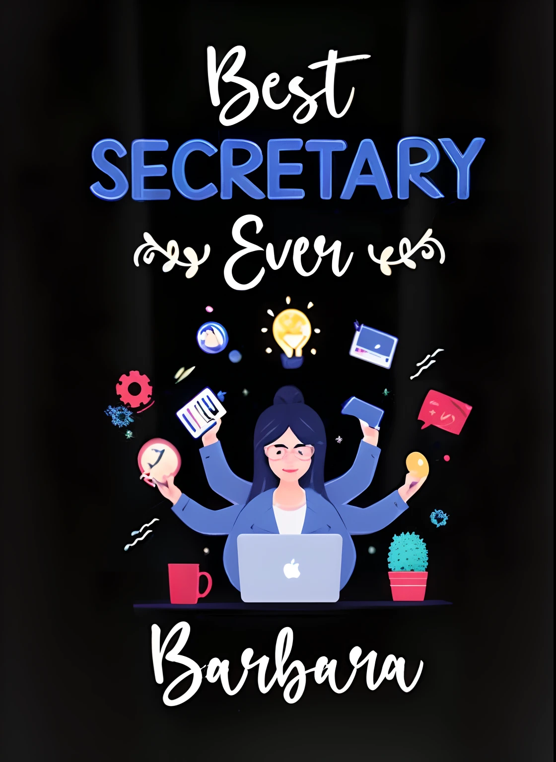 a black mug with a woman sitting at a desk with a laptop, the best ever, instagram story, digitally drawn, sanctuary, screensaver, best scene, ceo, official, anna kovalevskaya, by mckadesinsanity, book cover, best selling, (digital art), uncany but fascinating, barbara canepa, by Alexander Runciman