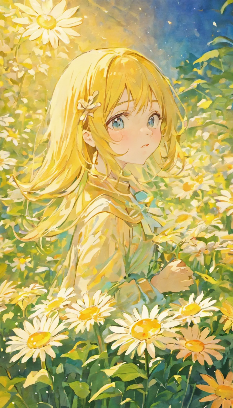 ((Flower Daisy)), Lovely garden, Softness of the landscape, 8K分辨率, Gorgeous illumination, Superior Quality