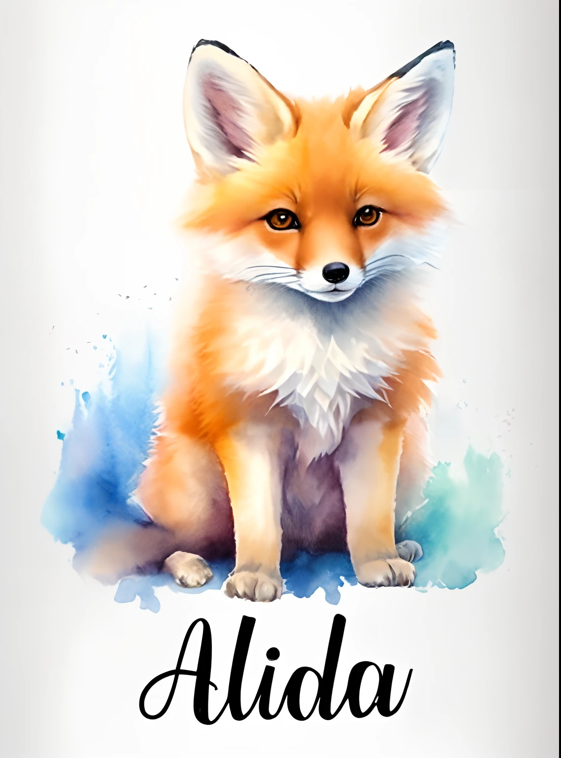 a close up of a watercolor painting of a fox, cute fox, tonic the fox, the lovely hairy fox, whimsical fox, ✏️🎨, fox animal, by Micha Klein, by Niko Henrichon, white fox, foxes, wild pencil style, ethereal fox, fantasy fox love, an anthropomorphic fox, anthropomorphic fox, miniature fox