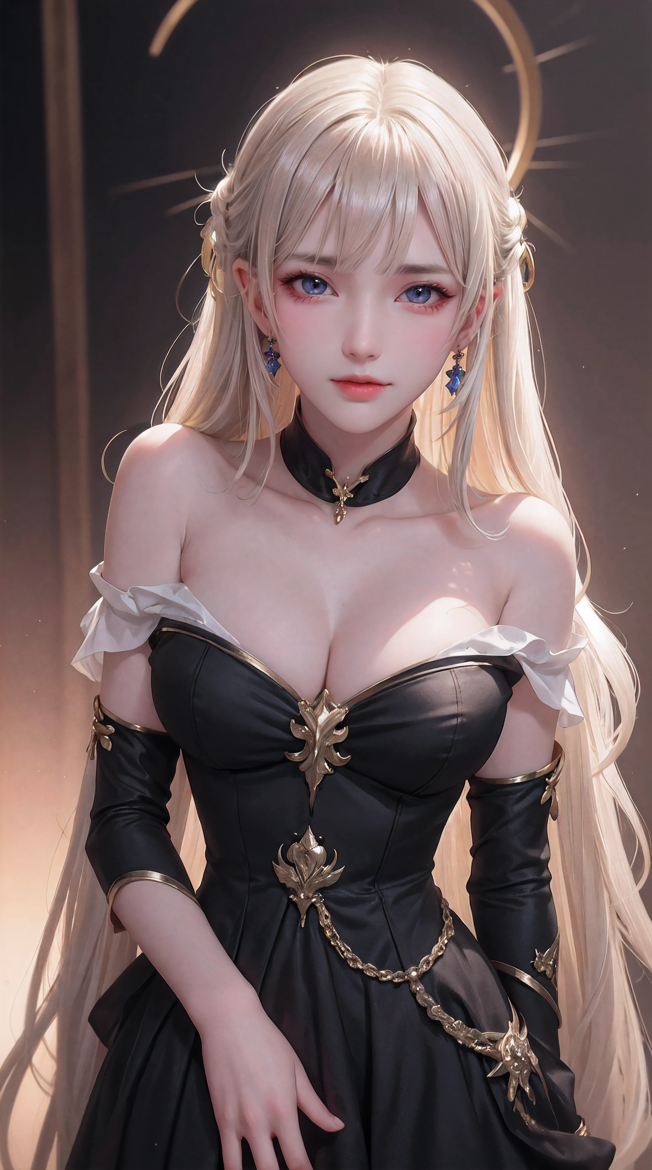 Masterpiece,Best quality,Super high resolution,Fluorescent color,1 girl,Look to the side,Beautiful face,Beautiful eyes,(Off-the-shoulder: 1.2),Upper body,Shiny hair,Shiny skin,Glow-emission cut,Finger proportions are coordinated,
