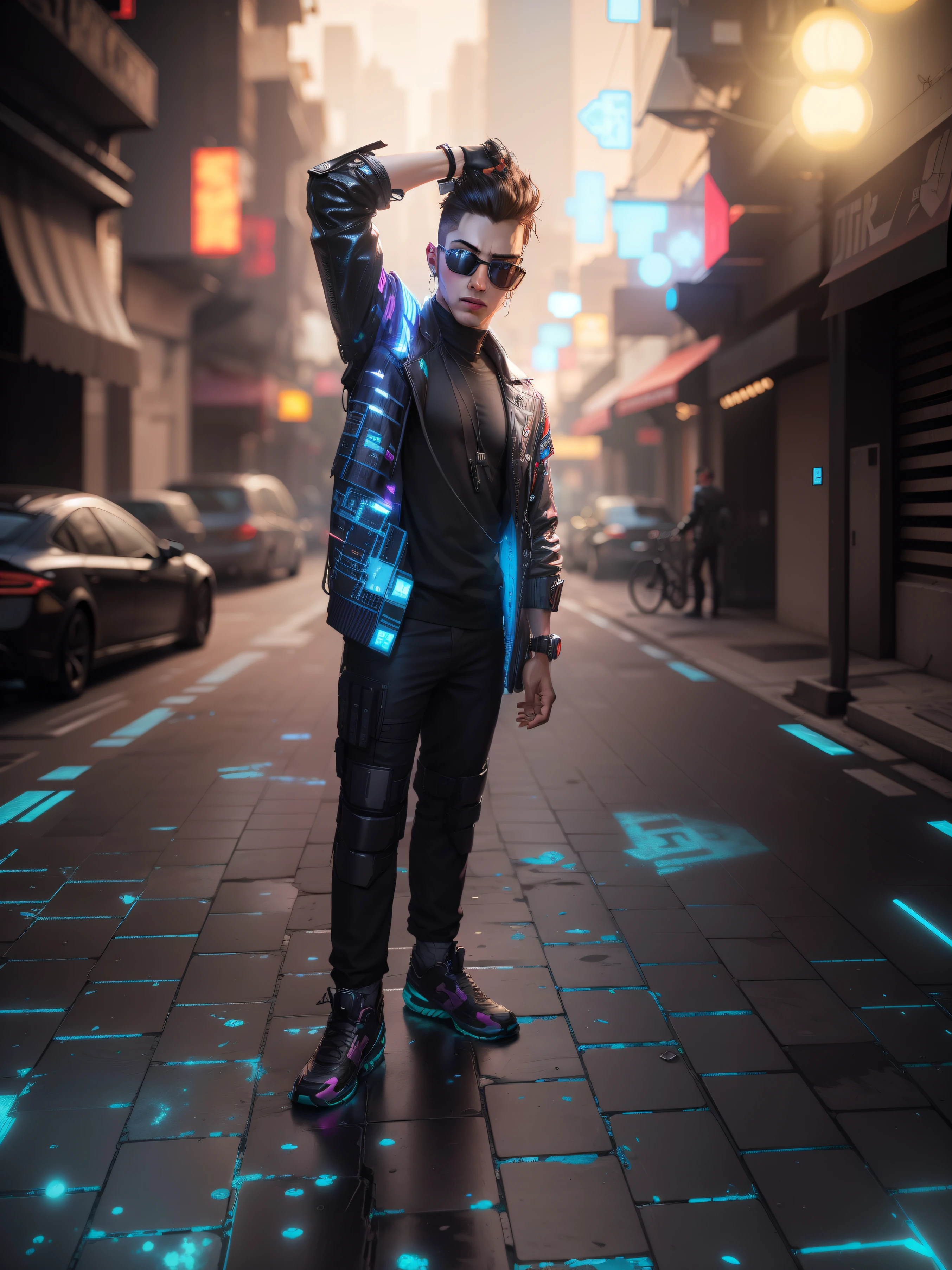 Change background cyberpunk handsome boy,realistic face,8k,ultra realistic,