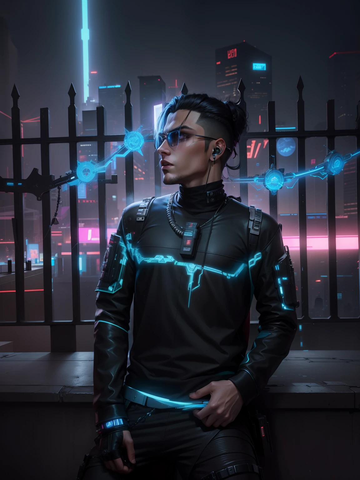 Change background cyberpunk handsome boy, realistic face , 8k,ultra realistic,