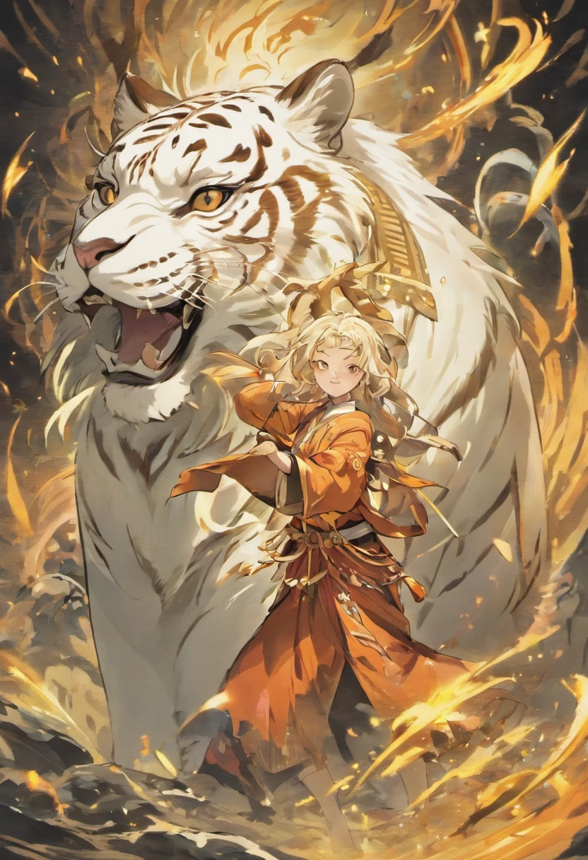 the white tiger，Mountain and Sea Sutra，mythological beasts，Handsome，Don't have characters