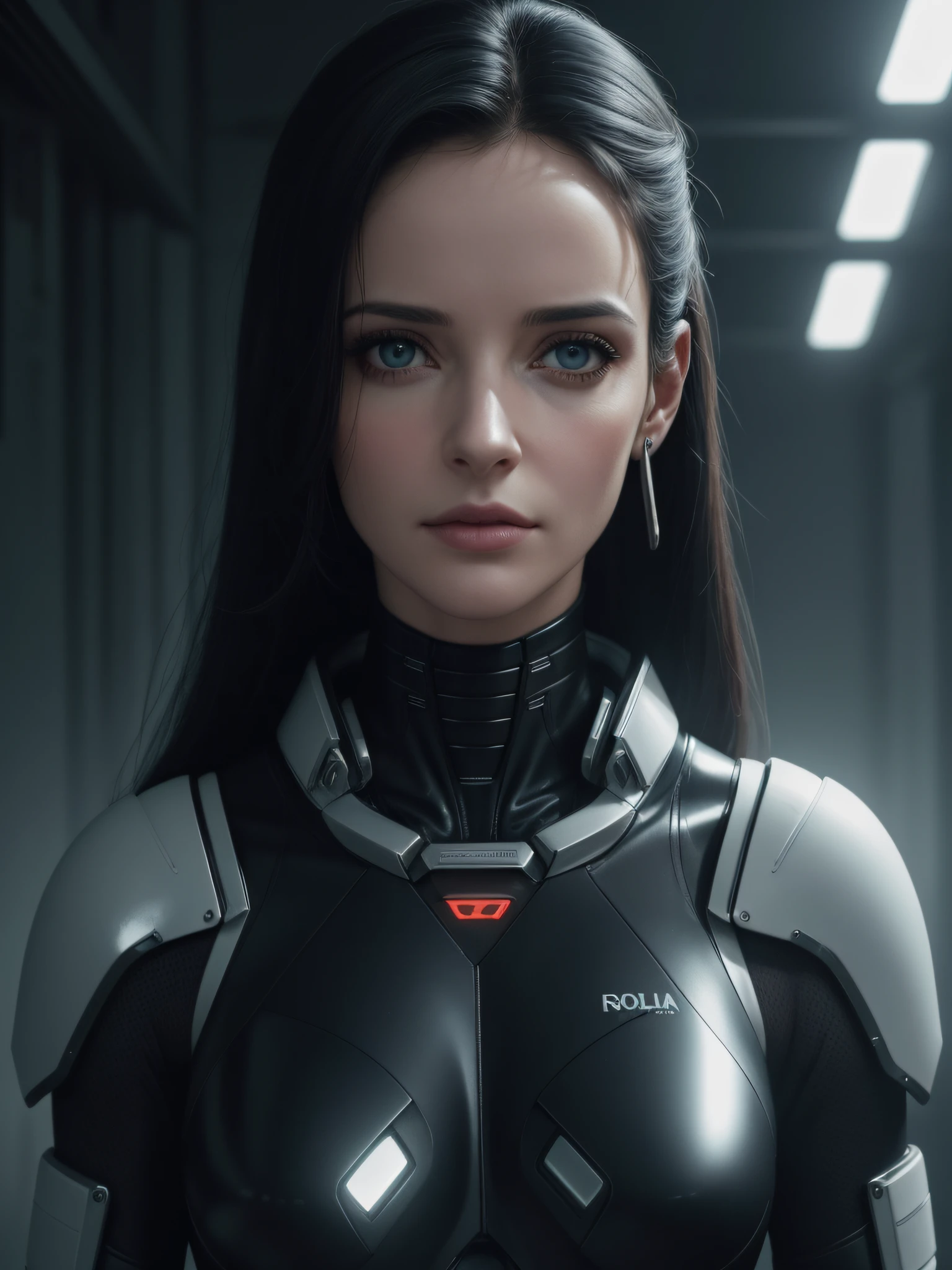 ( qualidade 8k ), ( melhor qualidade ), ( Ultra HD | | | ), ( Anatomia do personagem perfeita ), ( perfect lighting ), ( Foto corpo inteiro 8k ), ( Detalhamentos perfeitos ), ( Detalhes do personagem perfeitos ), ( Details of the perfect setting ), ( obra prima ), ( Simetria do rosto do personagem perfeito ), ( Construction of the body of the delicate female character ), ( textura de pele realista ), 1 retrato de 1 mulher, inspirado na atriz Eva Green, rosto detalhado, Cabelos longos azuis, corpo androide feminina, idade 18 anos, olhos detalhados, Cor dos olhos Vermelhos, musculatura correta, Anatomia correta, thirds rule, proportion Aurea, cyberpunk latex white, translucido, microchips, electronic, Cabos, cyber implants, high resolution better rendering, cinematic lighthing