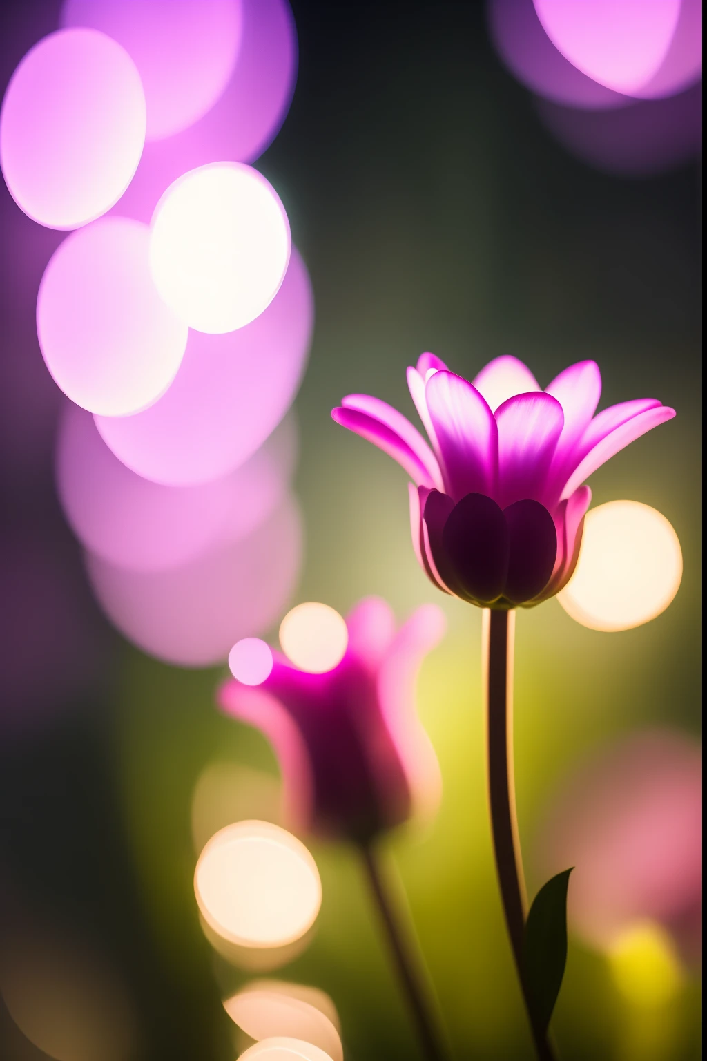 foggy、high quality photograph、lensflare、bokeh dof、8K分辨率、gobo lights、Warm ambient light、Volumetric Light、neon light、depth of fields、analogue、foggy atmosphere、Viola、magenta