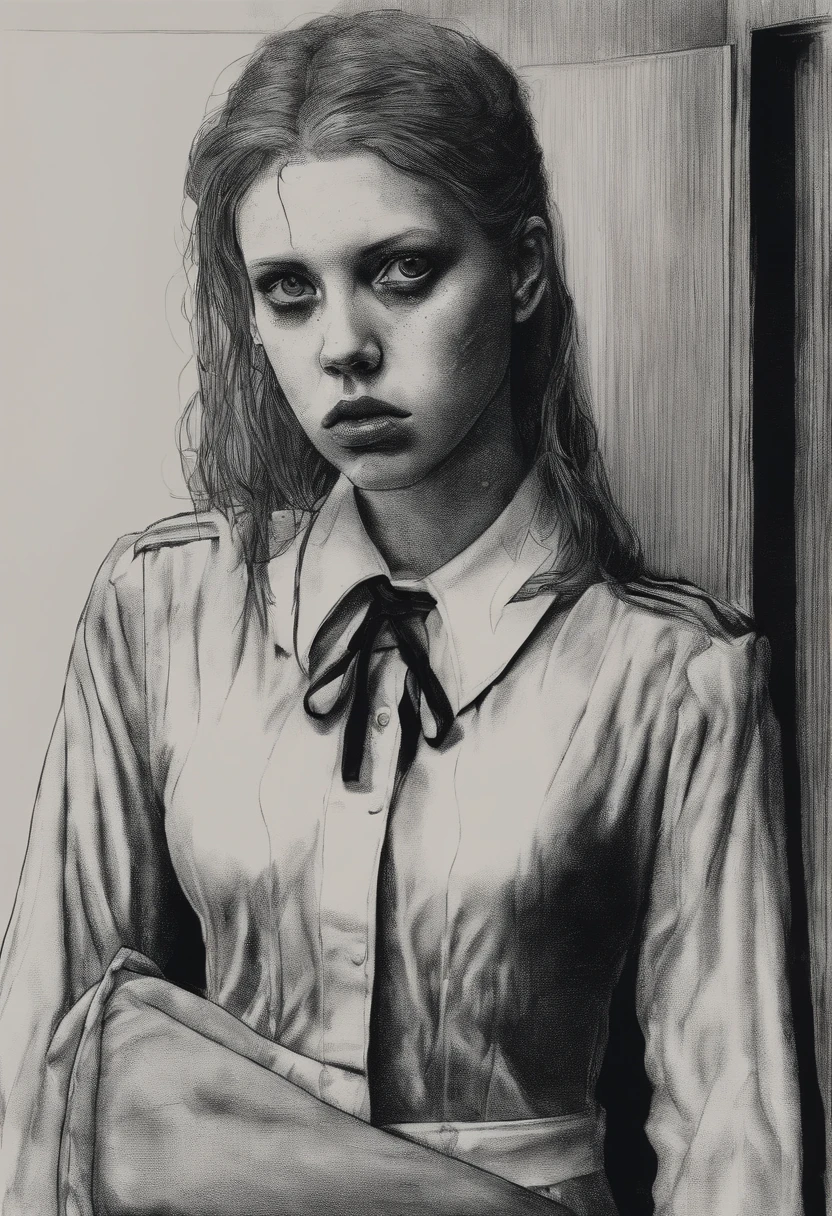 Scarlet Johanson in schoolgirl uniform