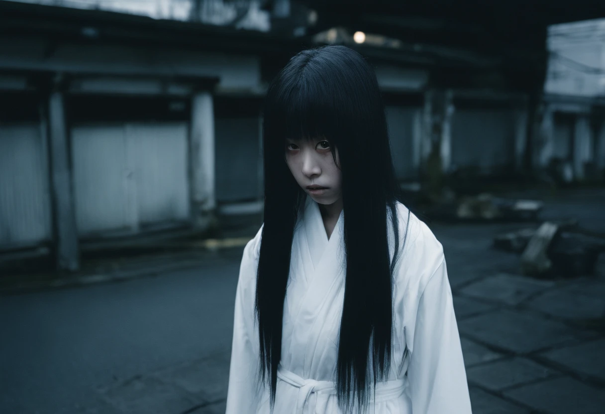 Sadako depicted in low resolution photo.