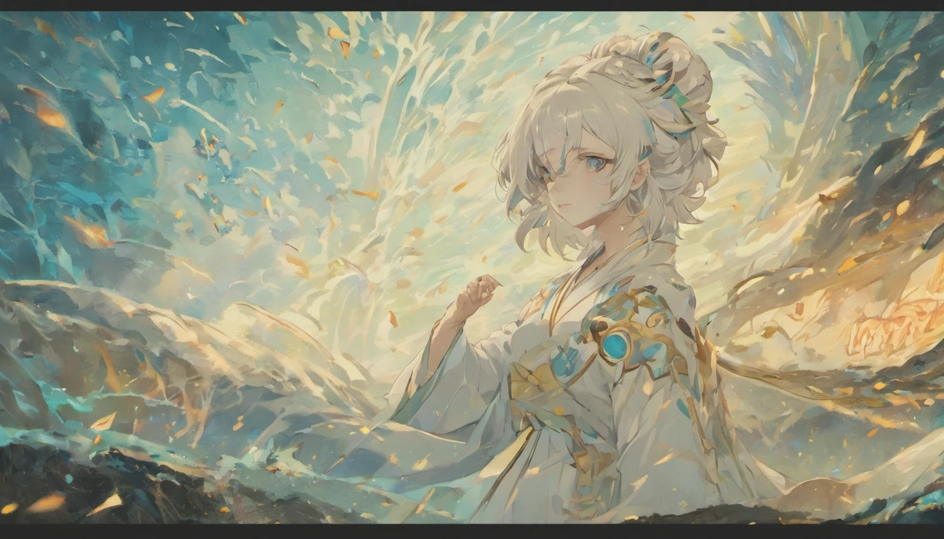 A white tiger，no girl, no person, Mountain and Sea Sutra，mythological beasts，Handsome，Don't have characters