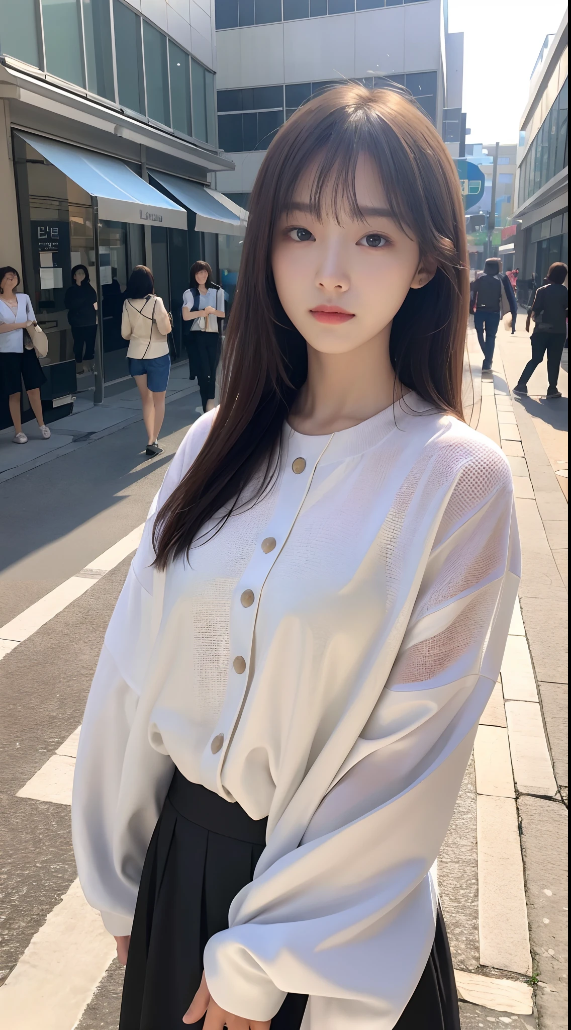 ((high quality, masterpiece:1.4)), 1girl, ((elegant, majestic, beautiful, korean, upper body, street clothes:1.4, pretty face, noon, street background:1.2)), absurdres, high details, intricate, intricate details, sharp focus, screen space reflextions, RTX, edge lighting, rim light, rim lighting, best lighting, 8K, HD, Full-HD, Ultra-HD, Super-Resolution, Megapixel, Refreshing, Lumen Reflections, TXAA, De-Noise, Shaders, Post Processing, Post-Production, insanely detailed and intricate, hypermaximalist, hyper realistic, super detailed