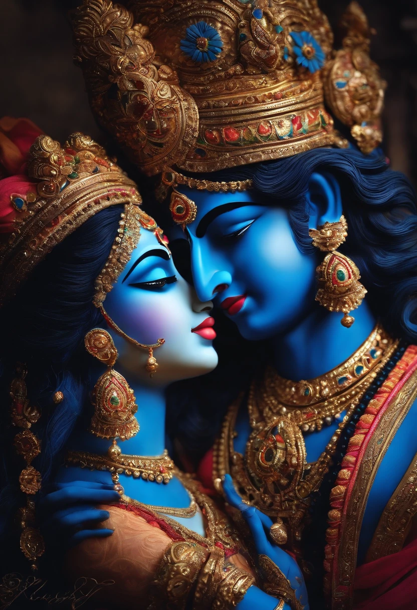 blue boy krishna with radha