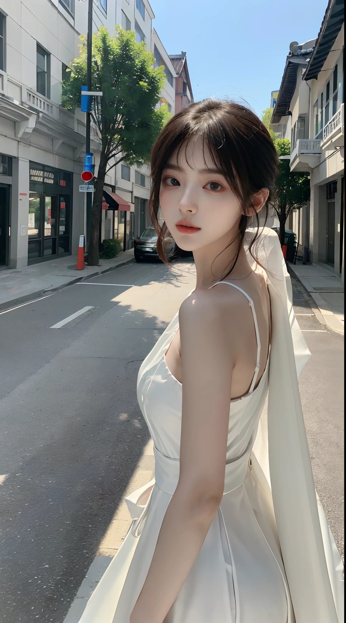 ((high quality, masterpiece:1.4)), 1girl, ((elegant, majestic, beautiful, korean, upper body, street clothes:1.4, pretty face, noon, street background:1.2)), absurdres, high details, intricate, intricate details, sharp focus, screen space reflextions, RTX, edge lighting, rim light, rim lighting, best lighting, 8K, HD, Full-HD, Ultra-HD, Super-Resolution, Megapixel, Refreshing, Lumen Reflections, TXAA, De-Noise, Shaders, Post Processing, Post-Production, insanely detailed and intricate, hypermaximalist, hyper realistic, super detailed