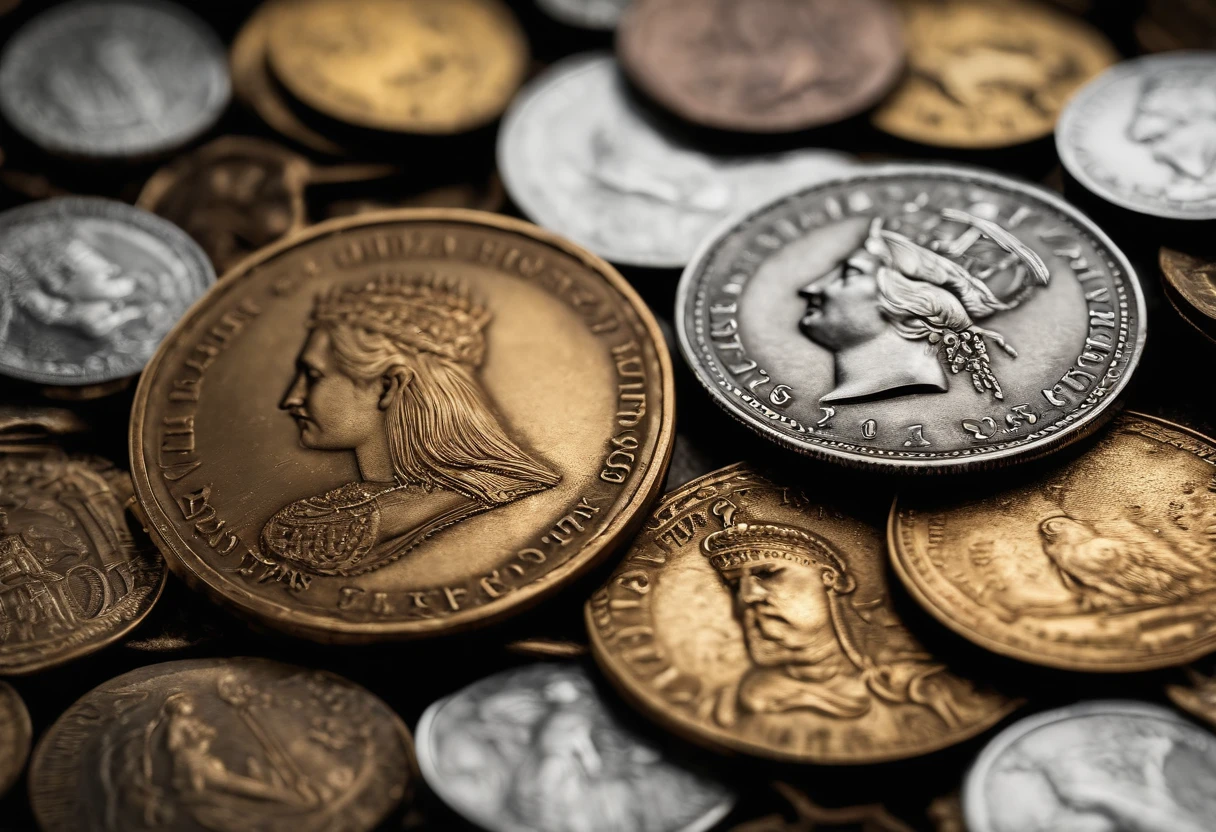 Image Fill, macro photo, masutepiece, ccurate, Super Detail, High quality, awardwinning, Best Quality, 8K, Antique Coins