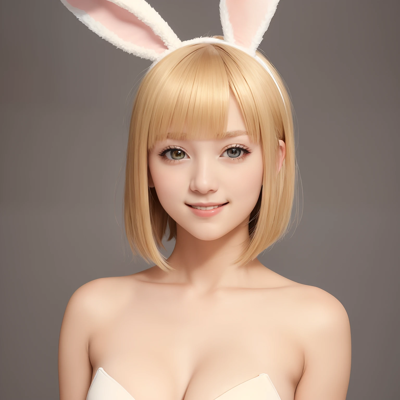 masterpiece, best quality, 1girl, White hair, red eyes,  bunny head band, short hair,blush,solo,beauty,girl,photorealistic,(),standing,(no pantynder,sexy pose
