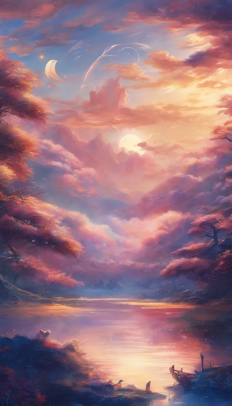 Blue sky in dreams,baiyun,Ultra-ethereal sky,Thick rolling white clouds,Like white clouds in a fairyland,Clouds in the shape of a phoenix,closeup cleavage,(ultra-realistic realism),(Unreal style),(8k wallpaper),(light and shadow effect),rendering by octane,White balance design,Extremely detailed picture depiction,wide angles,depth of fields,tmasterpiece,realisticlying,Beautifully depicted,A detailed,acurate,Works of masters,tmasterpiece