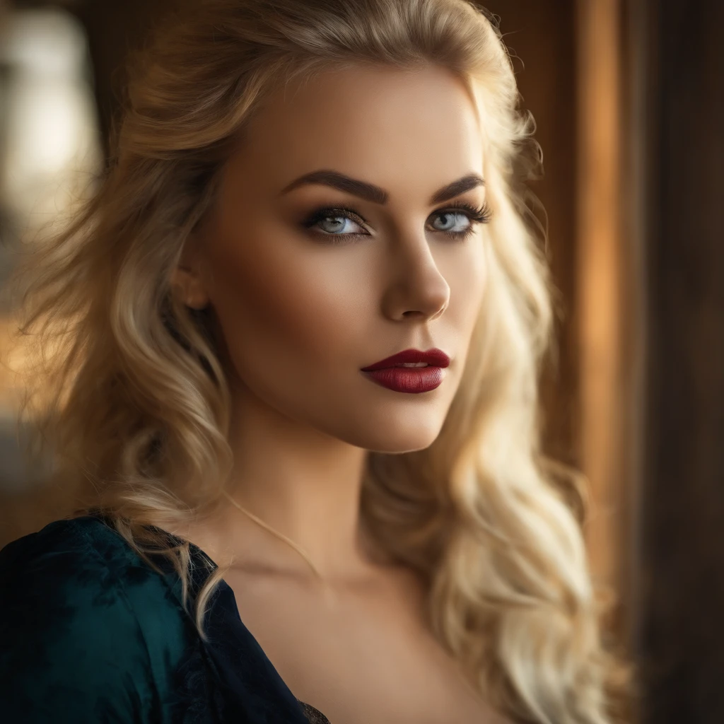 create a real photo of a person. Sexy blonde girl, about 25 years old