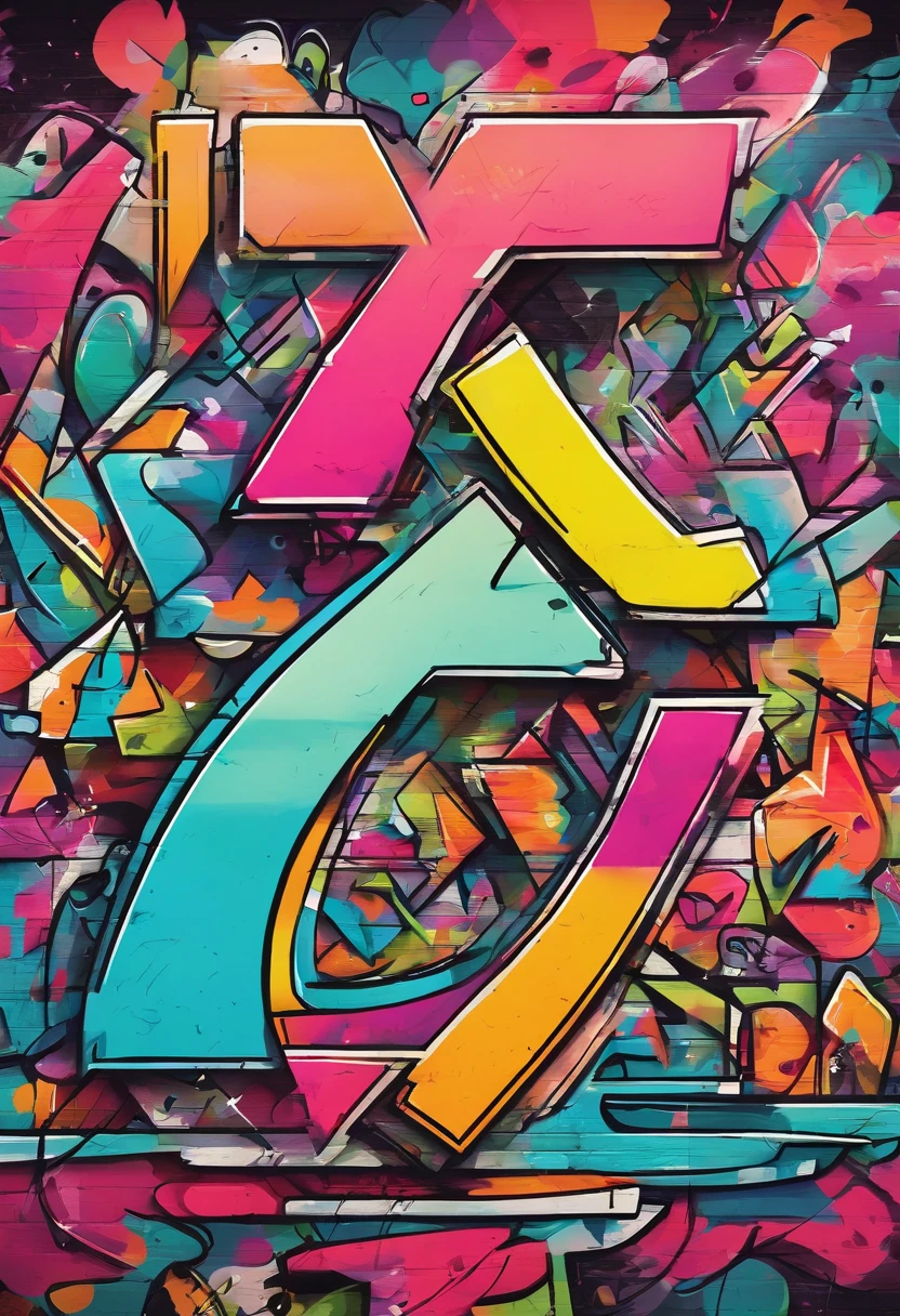 letter (sambernyawa), pop color, gradation, funky style.