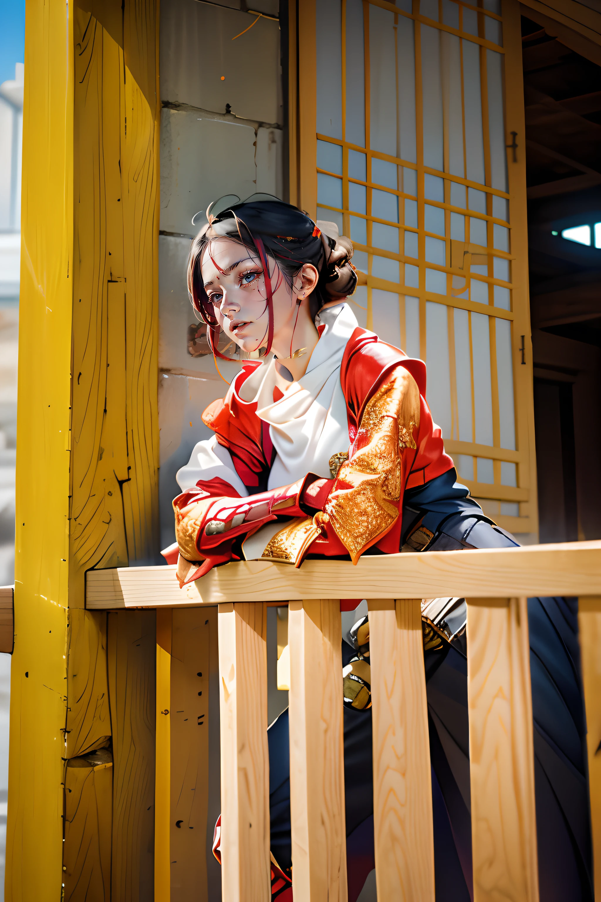 Female warrior in red armor