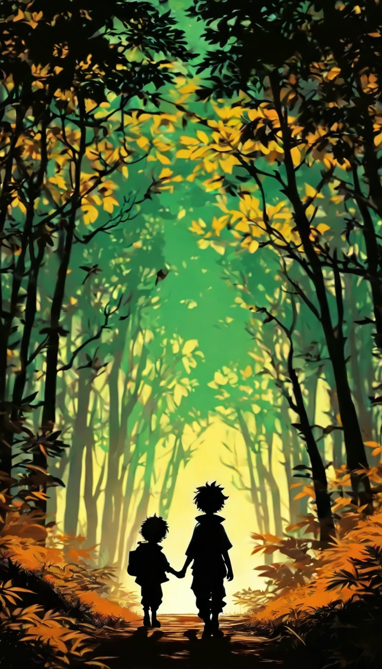 (Silhouette Art,cutouts:1.6)
(((Paper cutting art,A world where only black exists:1.3)
Rear view of a walking in the forest
The road to the back