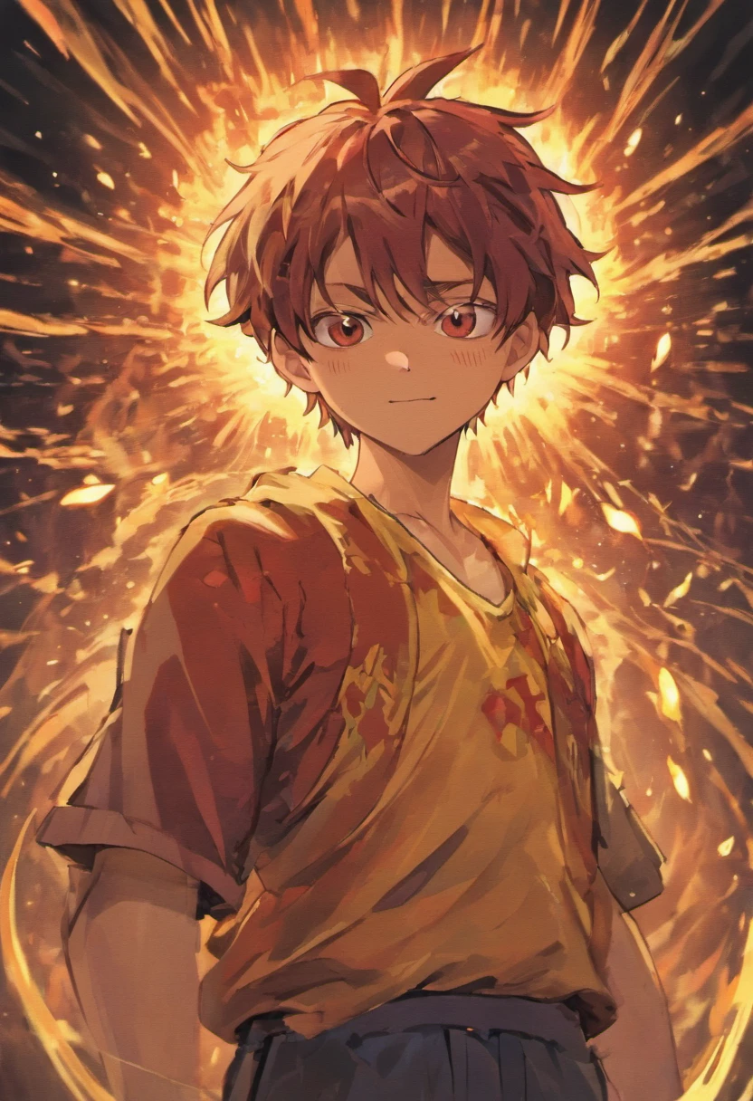 1boy, wanostyle, monkey d luffy, smiling, straw hat, looking at viewer, solo, upper body, ((masterpiece)), (best quality), (extremely detailed), depth of field, sketch, dark intense shadows, sharp focus, soft lighting, hdr, colorful, good composition, fire all around, spectacular, closed shirt, anime screencap, scar under eye, ready to fight, black eyes