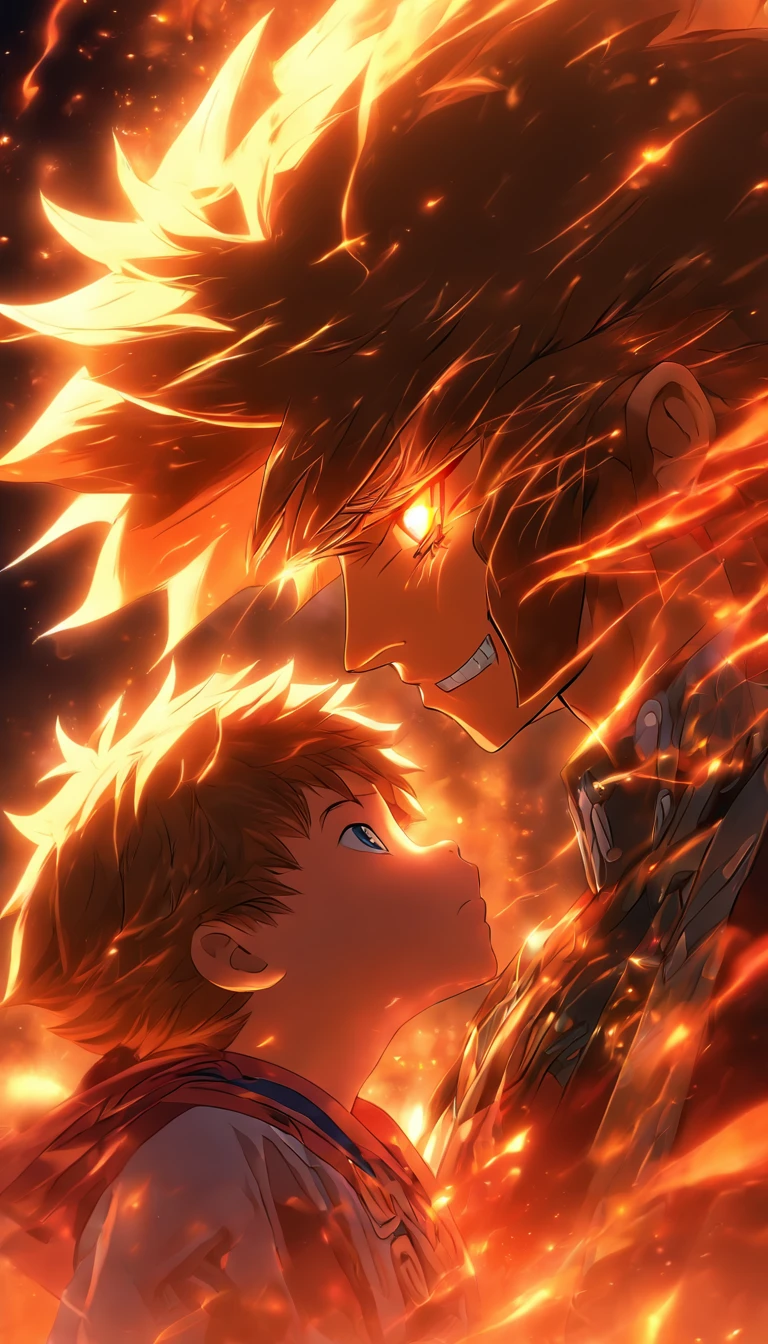 a male davil kiss his son