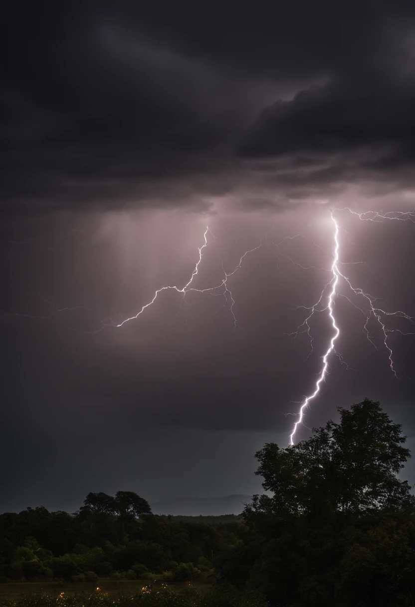 (best quality,4k,8k,highres,masterpiece:1.2),ultra-detailed,(realistic,photorealistic,photo-realistic:1.37),thunderstorm,dramatic lighting,dark clouds,striking lightning, Powerful thunder,heavy rain, electrical energy, intense storm, strong wind, The Thunder Effect, stormy weather, deafening sound, electrifying atmosphere, dramatic atmosphere, thrilling experience, fear and awe, magnificence of nature, nature's power unleashed, captivating scene, vivid colors, HDR, UHD, dynamic composition, brooding atmosphere, electrifying energy, bolt of lightning, illuminating the sky, dark and mysterious, thunderclap, bolts of lightning piercing through the sky, torrential downpour, wrath of nature, mesmerizing beauty, mesmerizing spectacle, crackling electricity, breath-taking storm, rolling thunder, ominous clouds, powerful striking force, atmospheric tension, flashes of light, charging the atmosphere, nature's symphony.