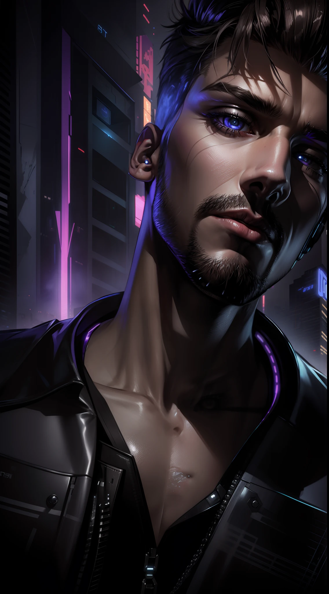 Change background cyberpunk handsome boy, realistic face. 8k, ultra  high quality realistic,