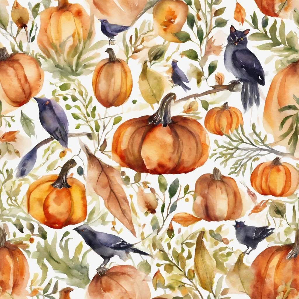 Watercolor Helween. Pattern
