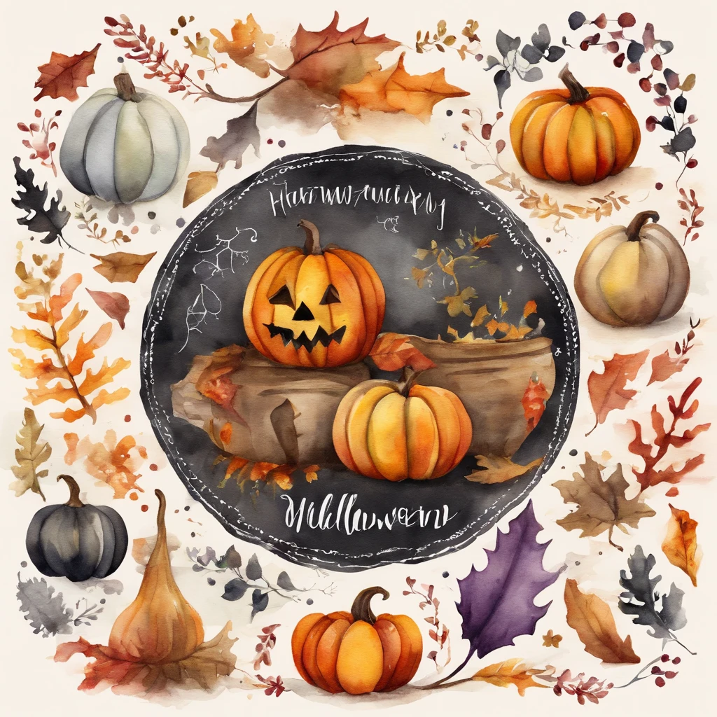 Watercolor Helween. Pattern