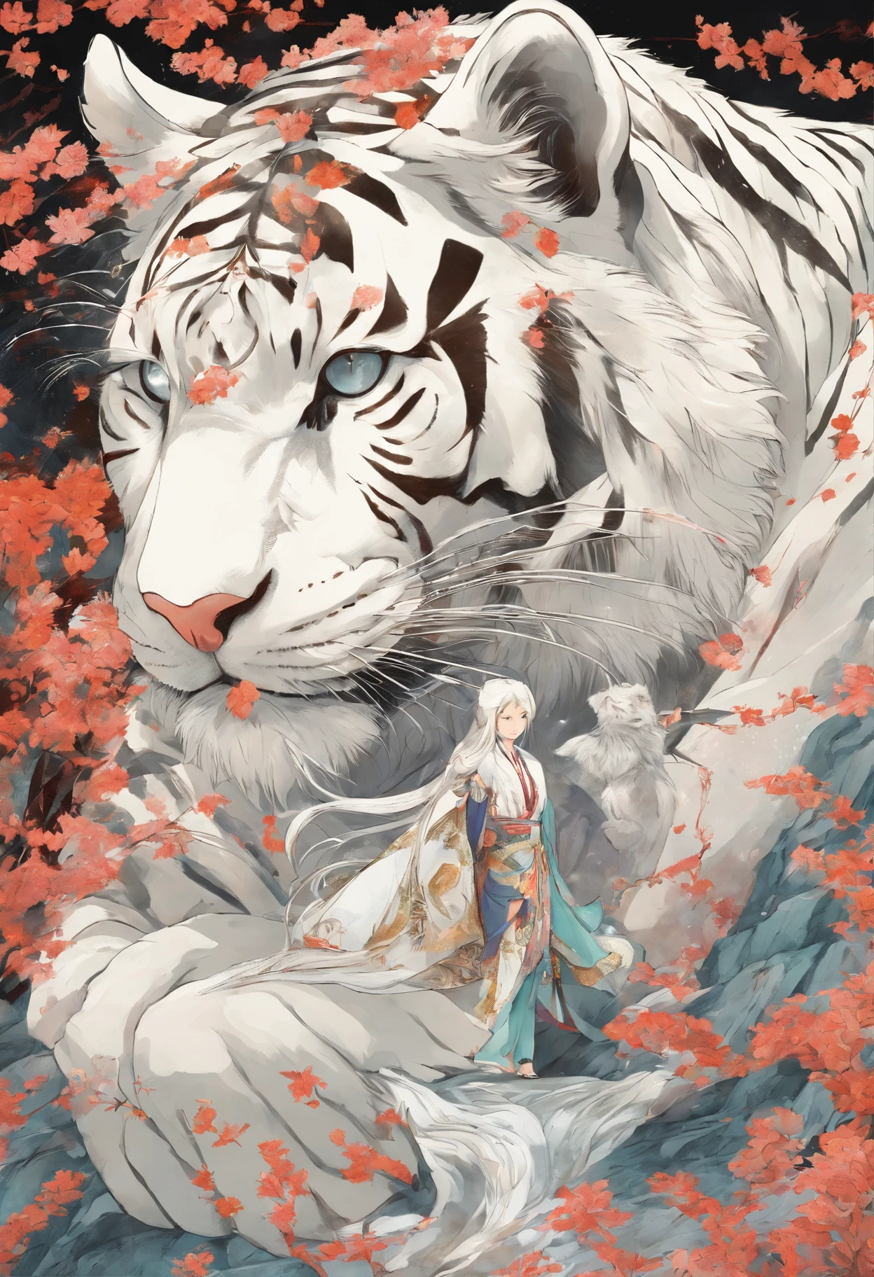 Colorful，Mai Yoneyama，Miyazaki painting style，exquisite detailing，Heartwarming，Full of fantasy，Colorful，Caricature coloring