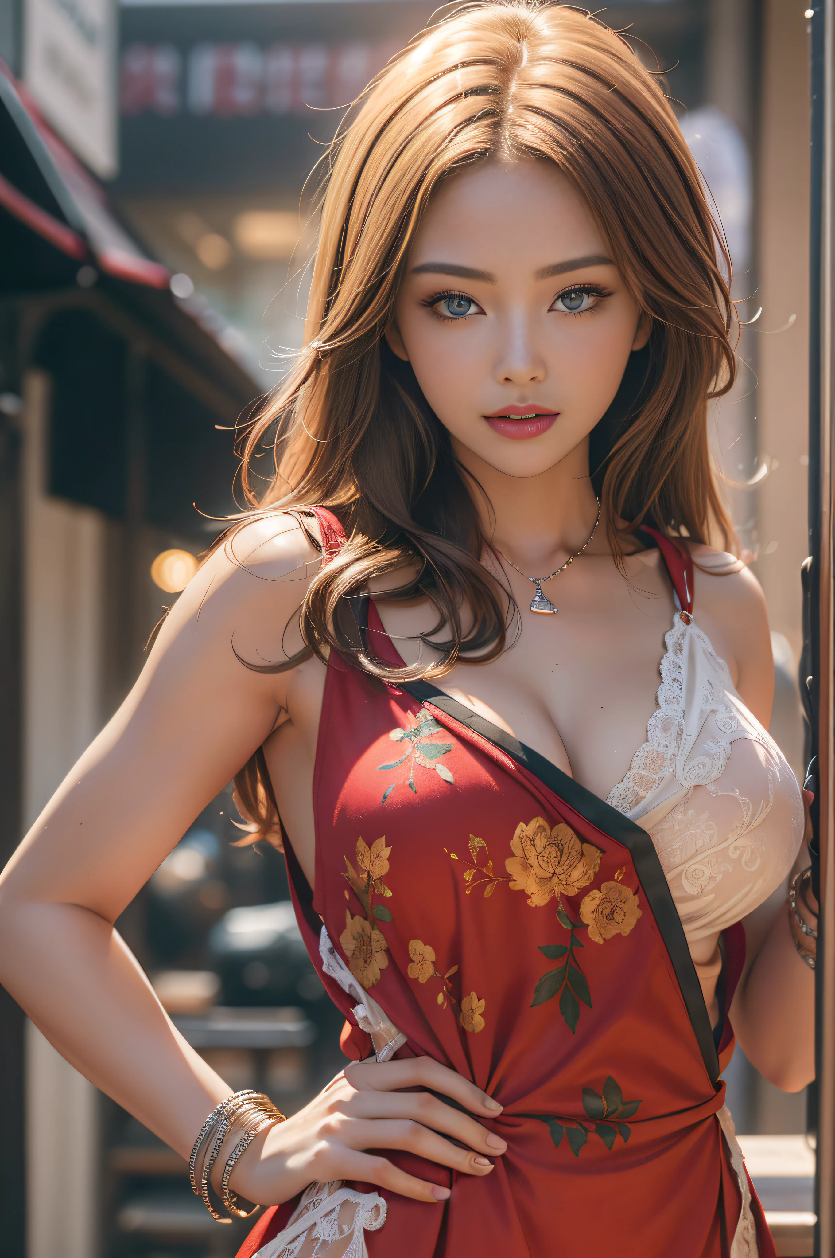 high-level image quality、Hands folded behind your back、Angle from below、Gravure photography、A smile、A stunning red dress to complement your well-fitting physique、a miniskirt、Colossal tits、T back、Stockings、newyork、a bar counter、Looking at the camera、an elegant woman、Stick your ass out、耳Nipple Ring、A bracelet、a necklace、Slim waist、sexypose、seductiv、(hight resolution), (8K), (ighly detailed), (The best illustrations), (beatiful detailed eyes), (top-quality), (ultra-detailliert), (masterpiece), (wall-paper), (详细的脸), long legged, Tight abs,Ultra realistic body shot photo of MyNata Lee woman walking confidently in front of camera during glamour photo shoot. . strong hip:1.2, And beautiful hands are clear.striking blue eyes, And the perfect face attracts the attention of the viewer.