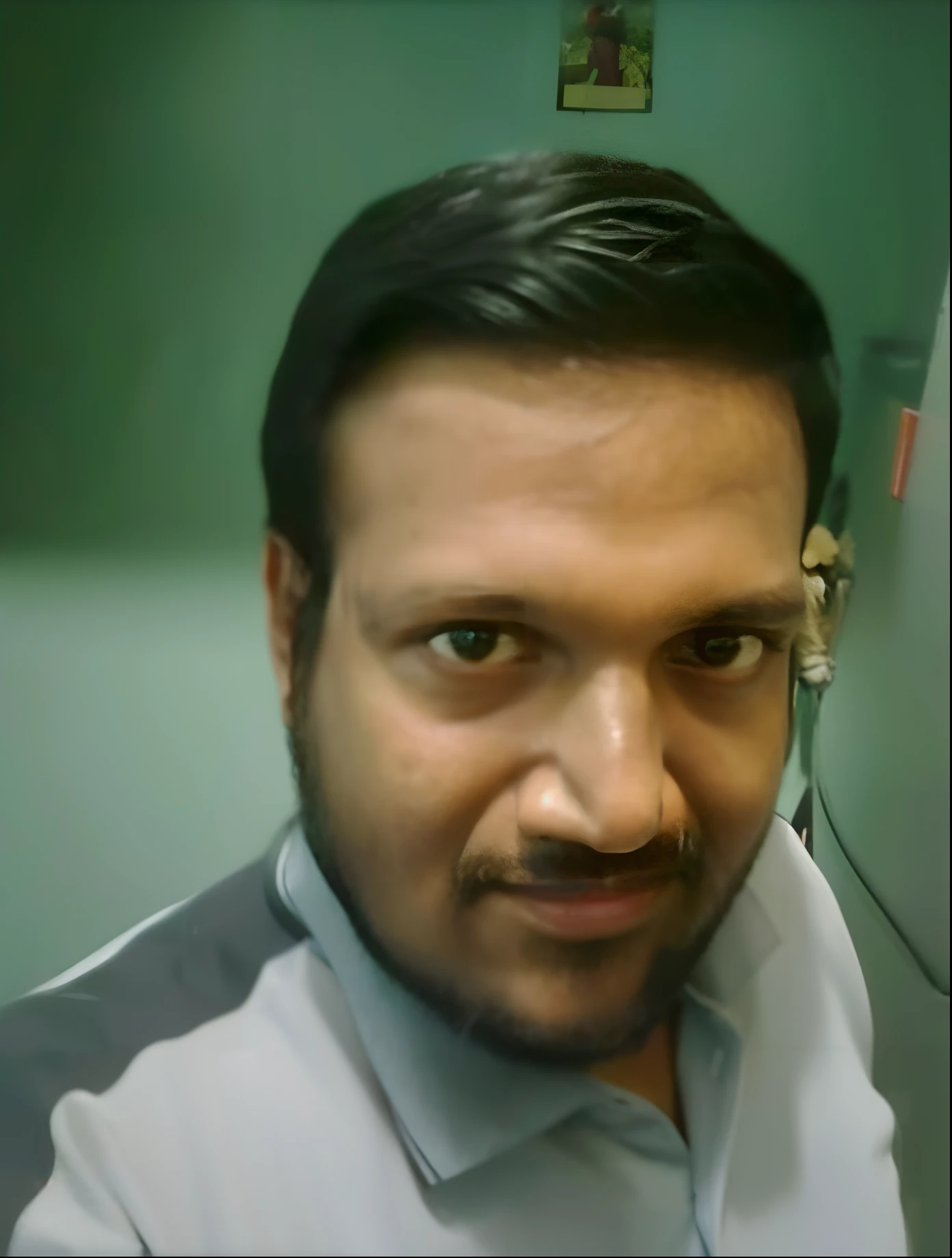there is a man that is taking a selfie in the bathroom, without beard and mustache, without beard, ranjit ghosh, selfie photo, very very low quality picture, vinayak, headshot profile picture, khyzyl saleem, inspired by Sudip Roy, vastayan, mohamed chahin, inspired by Bikash Bhattacharjee, facebook profile picture