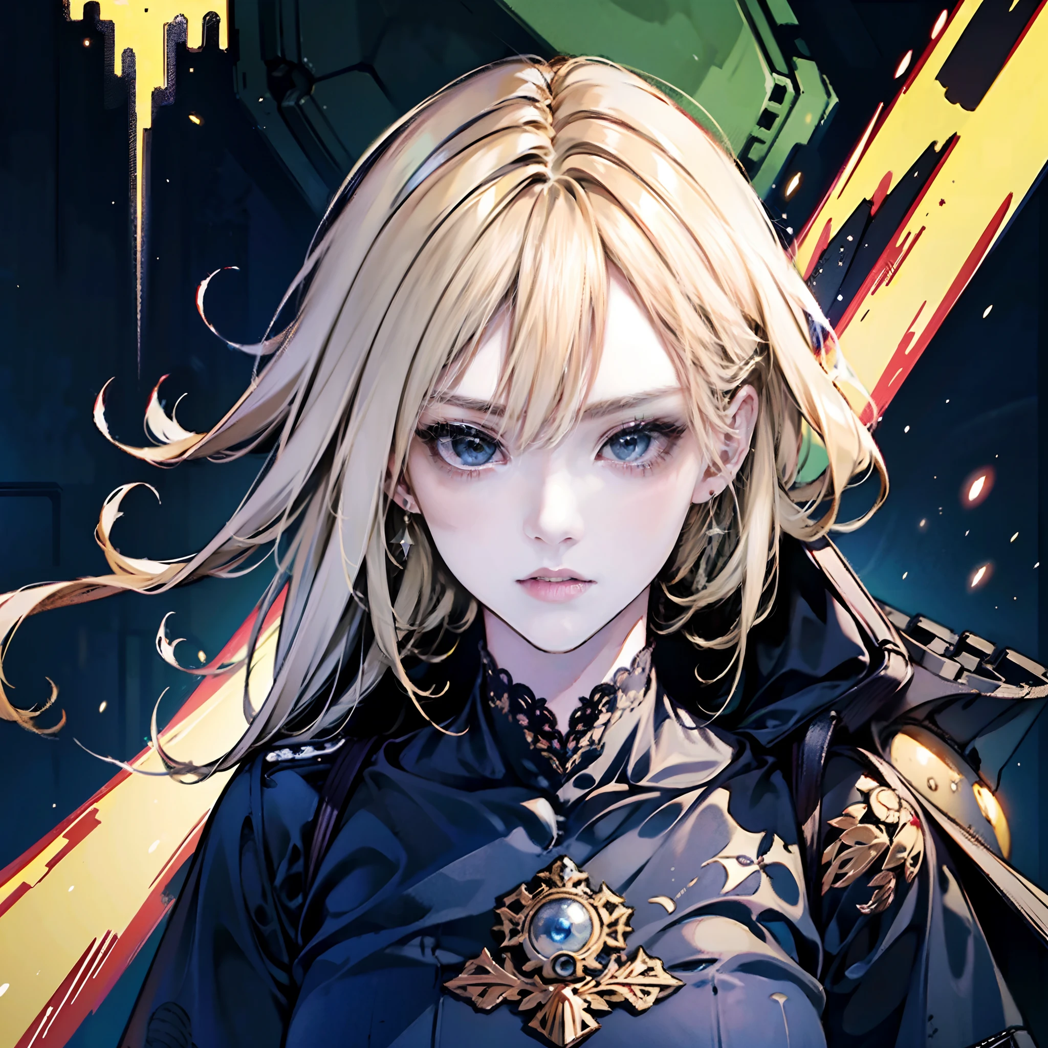 1woman, tough, cool, tall, mature, dirty blonde hair, pitch black eyes, tomboy, wearing military uniform, space marine, isolated on completely pitch black background, high res, ultrasharp, 8K, masterpiece, looking at viewer, HDR, sharp focus, absurdres, bokeh, best quality,(illustration:1.2),(ultra-detailed),hyper details,(delicate detailed), (intricate details), (cinematic light,best quality Backlights), clear line, from below,perfect body