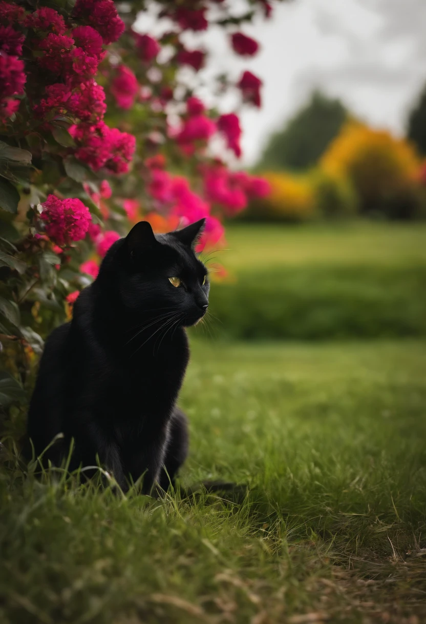 black cat 4bolt On the lawn Nap Closer to the image