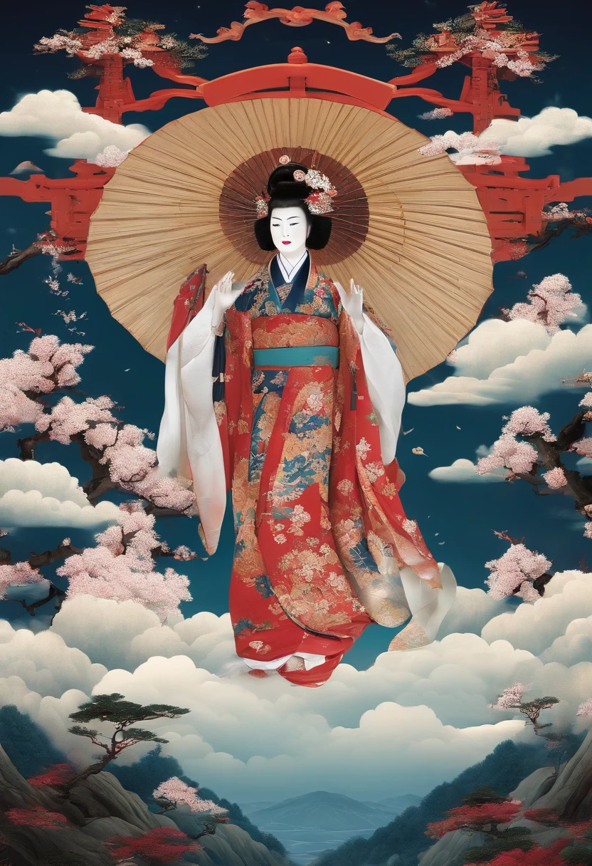Japan myths,Deities,Izanagi,Izanami,Japan Creation,on clouds