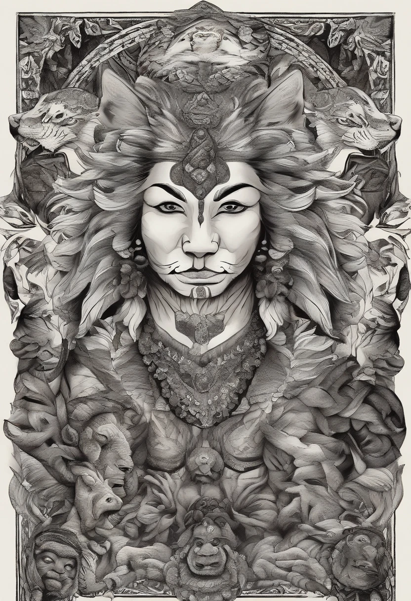 the white tiger and a mature adult female beautiful beast tamer, mature woman, (mature face:1.4), Mountain and Sea Sutra,mythological beasts, Handsome, mature face, extremely detailed, beautiful shadow and lighting, masterpiece, absurdes