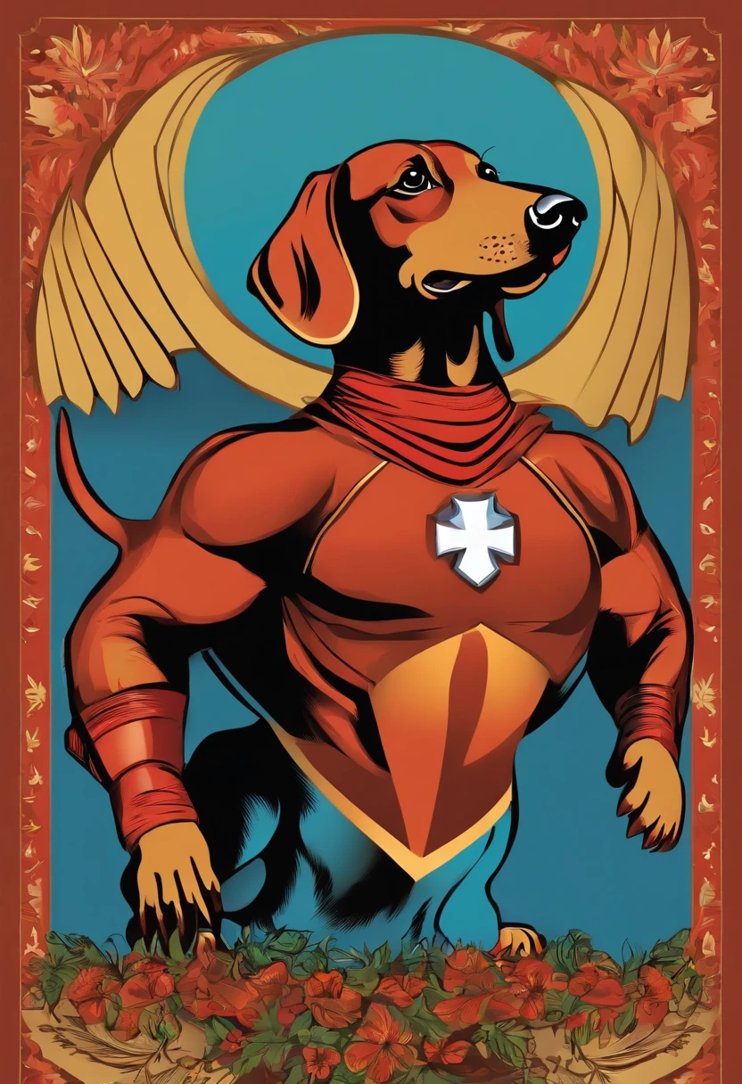 a Dachshund dog superhero