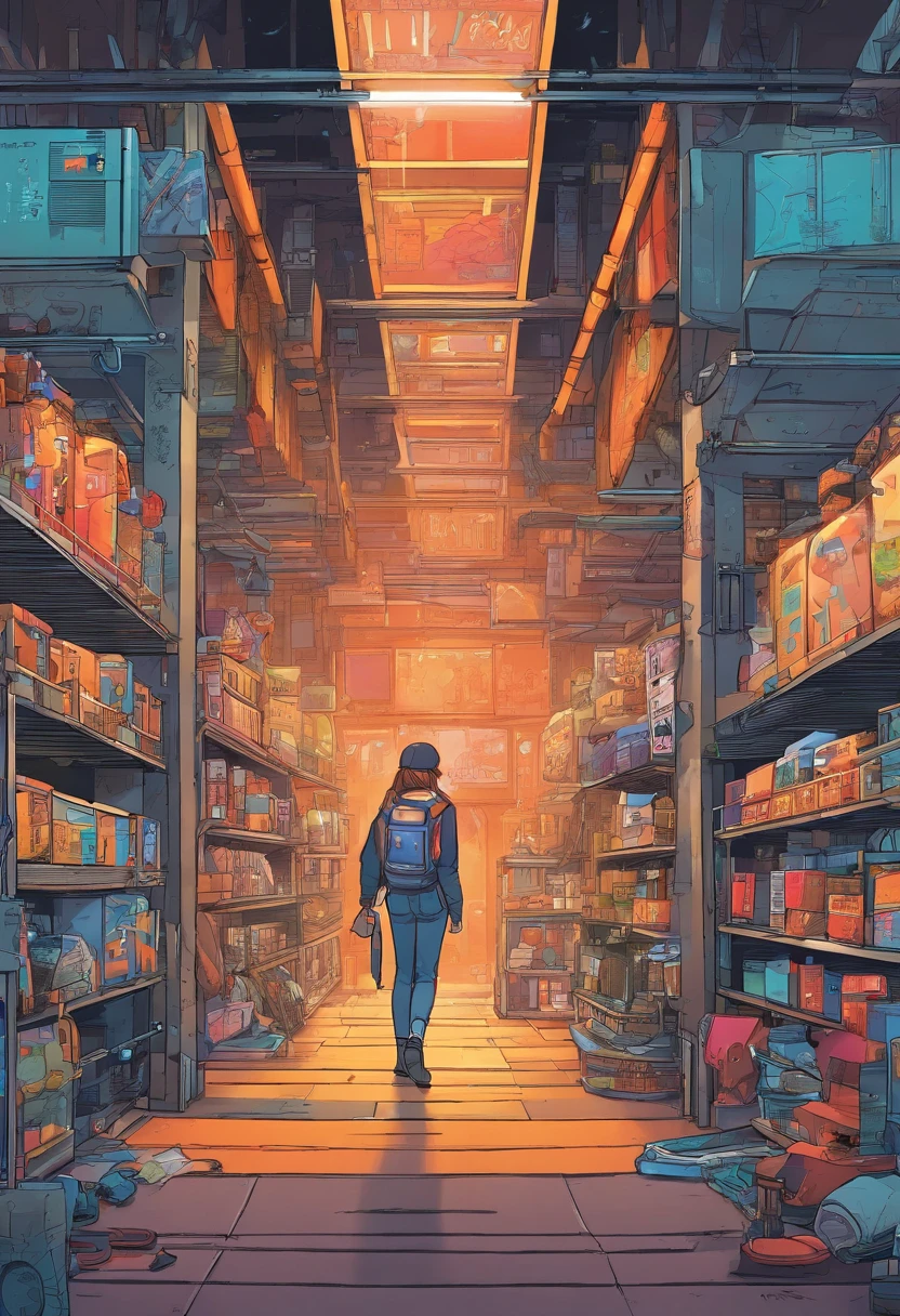 factories、Cyberpunk style、inside in room、Belt conveyor、luggage、hightquality