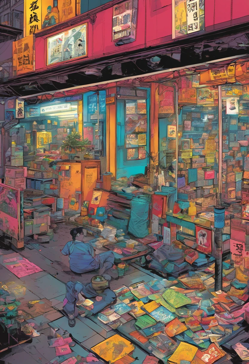Cyberpunk style、Shinjuku、TOKYOcty、Kabukicho、Garbage bags