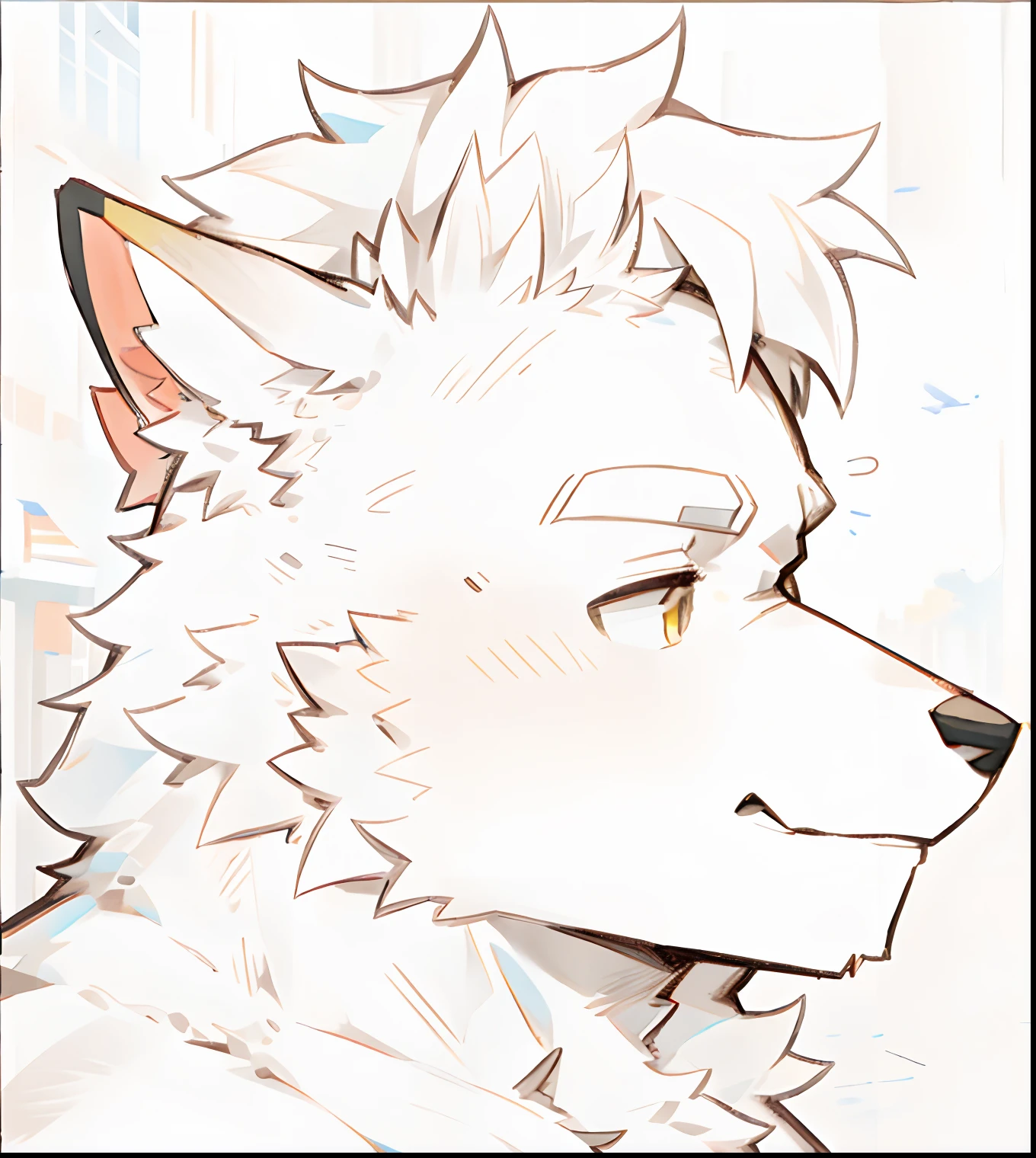 Lively neighborhood,White wolf orcs,male people,Single photo