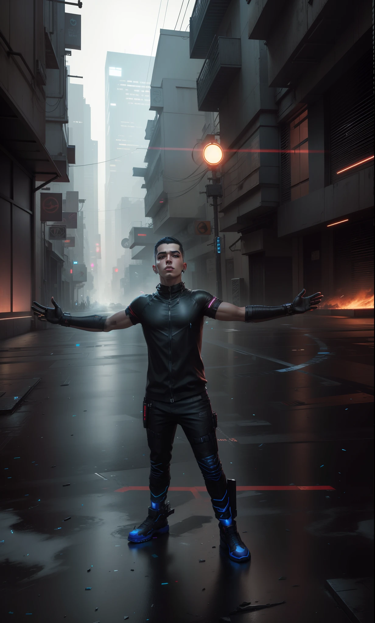 Change background cyberpunk handsome boy, realistic face. 8k, ultra  high quality realistic,