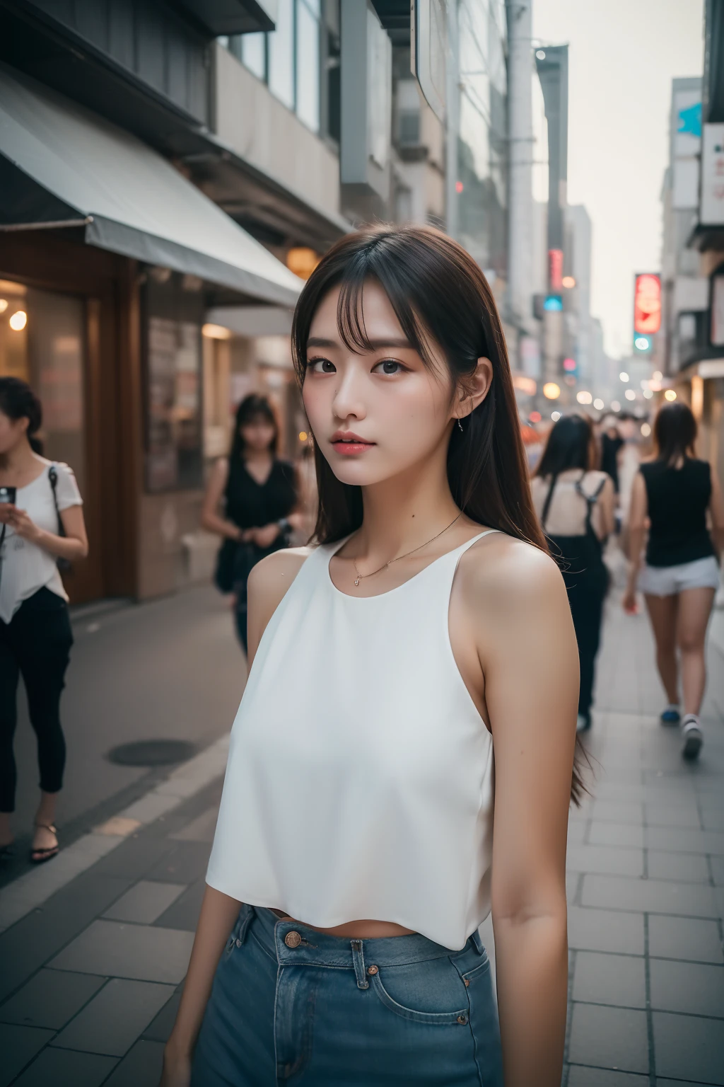 (top-quality、8K、32K、masterpiece)Beautuful Women、TOKYOcty、In the street、natta、street snap、夏天