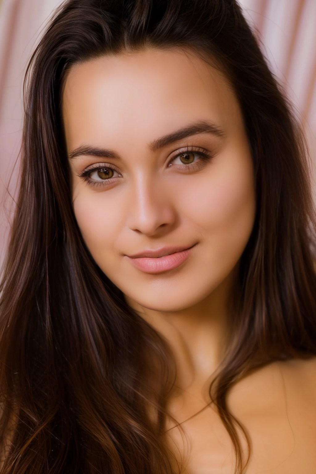 cute beautiful brunette, wearings an entire pijama , full body, front angle, very detailed, 25 years old, flirty face, messy long hair, brown eyes, high-res, masterpiece, best quality,intricate details, highly detailed, sharp focus, detailed skin,realistic skin texture,texture, detailed eyes, professional, 4k, smile, shot on Canon, 85mm,shallow depth of field, kodak vision color, eyeshadow, extremely detailed, photo_\(ultra\), photorealistic, realistic, post-processing, max detail, roughness, real life, ultra realistic, photorealism, photography, 8k uhd, photography, pokies