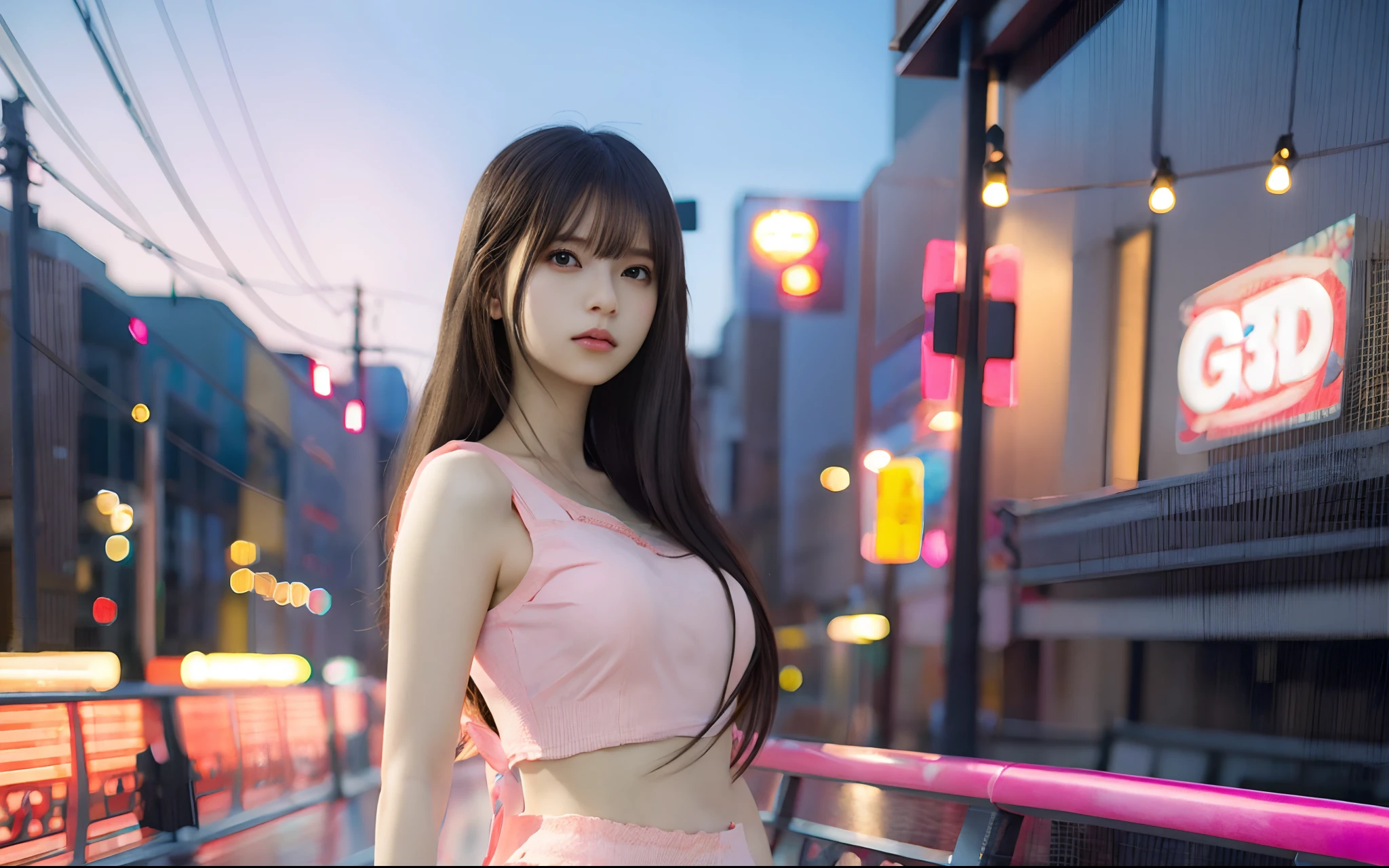 Big anime girl posing with pink top, realistic anime 3 d style, Trending on CGSTATION, 3 d anime realistic, [ 4 k digital art ]!!, photorealistic anime girl render, 8k artgerm bokeh, artwork in the style of guweiz, photorealistic anime, Hyper realistic anime, Seductive Anime Girl, Smooth Anime CG Art