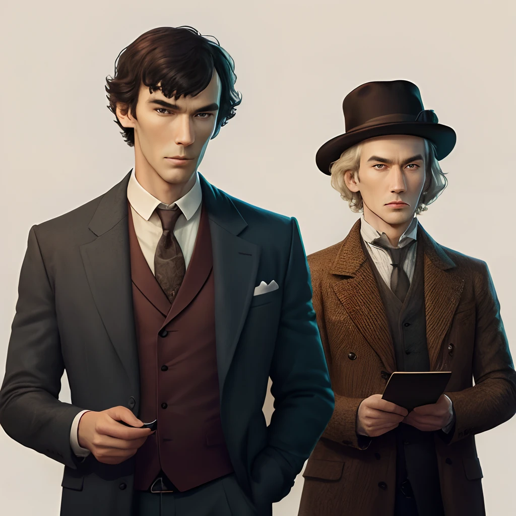 detective，male people，mature，handsome，sherlock holmes