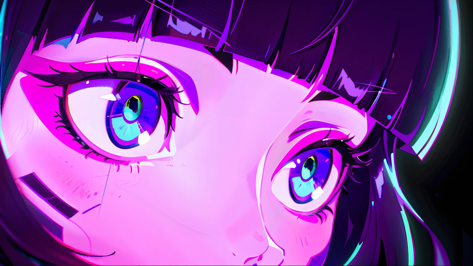 Anime girl with pink eyes and black hair staring at the camera, ilya kuvshinov face, Ilya Kuvshinov. 4 k'', ufotable art style, art-style : Ilya Kuvshinov, Digital art Ilya Kuvhinov, Kuvshinov, style of anime4 K, Ilya Kuvshinov sty, Kuvshinov Ilya