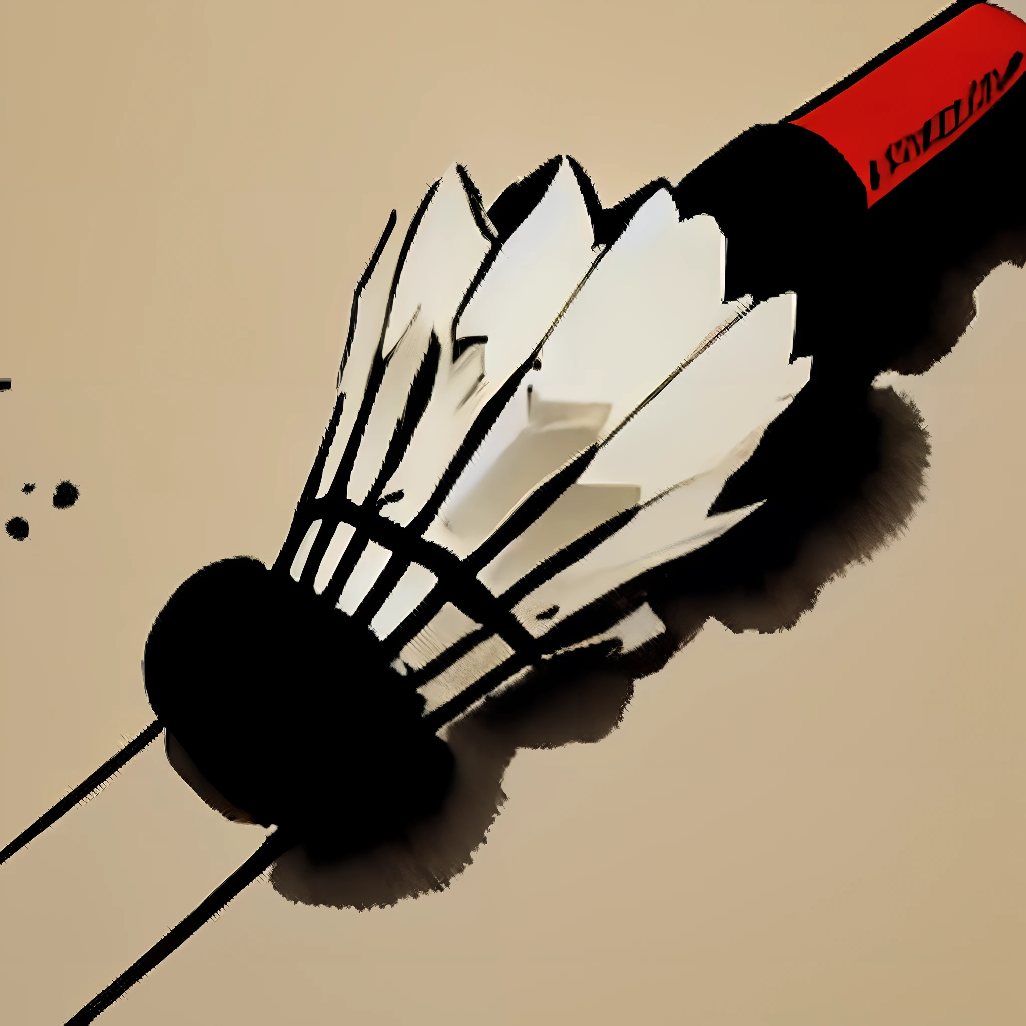 There is a badminton and a shuttle on the table, Badminton, stylized illustration, cartoonish and simplistic, Stylized digital illustration, Deformed illustration, Fanart, kenton nelson, illustration sharp detail, Digital Enhancement, digital painted, author:Daniel Mijtens, author:Dietmar Dammelau, Artistic illustration, hyper-realistic illustration