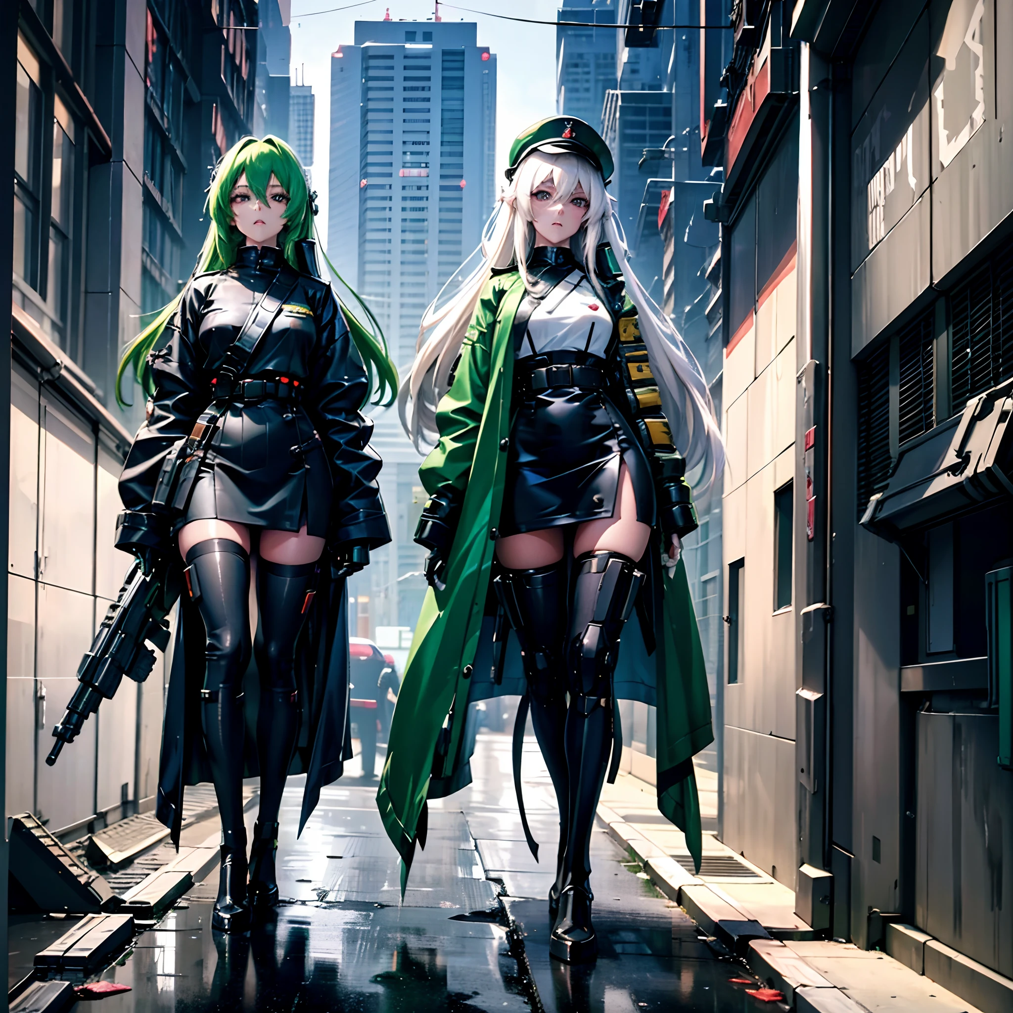 an older anime girl with long white hair wearing dark green full retro military uniform also wearing military hat, badass anime 8 k, female dark sci fi anime girl, digital sci fi anime art, sci fi anime girl, anime sci fi art, anime girl mech, modern sci fi anime, cyberpunk anime art, digital sci fi - anime art, anime sci fi, cyberpunk angry gorgeous goddess, portrait, sci fi, insidebar, cyberpunk, absurdres, high res, ultrasharp, 8K, masterpiece, looking at viewer