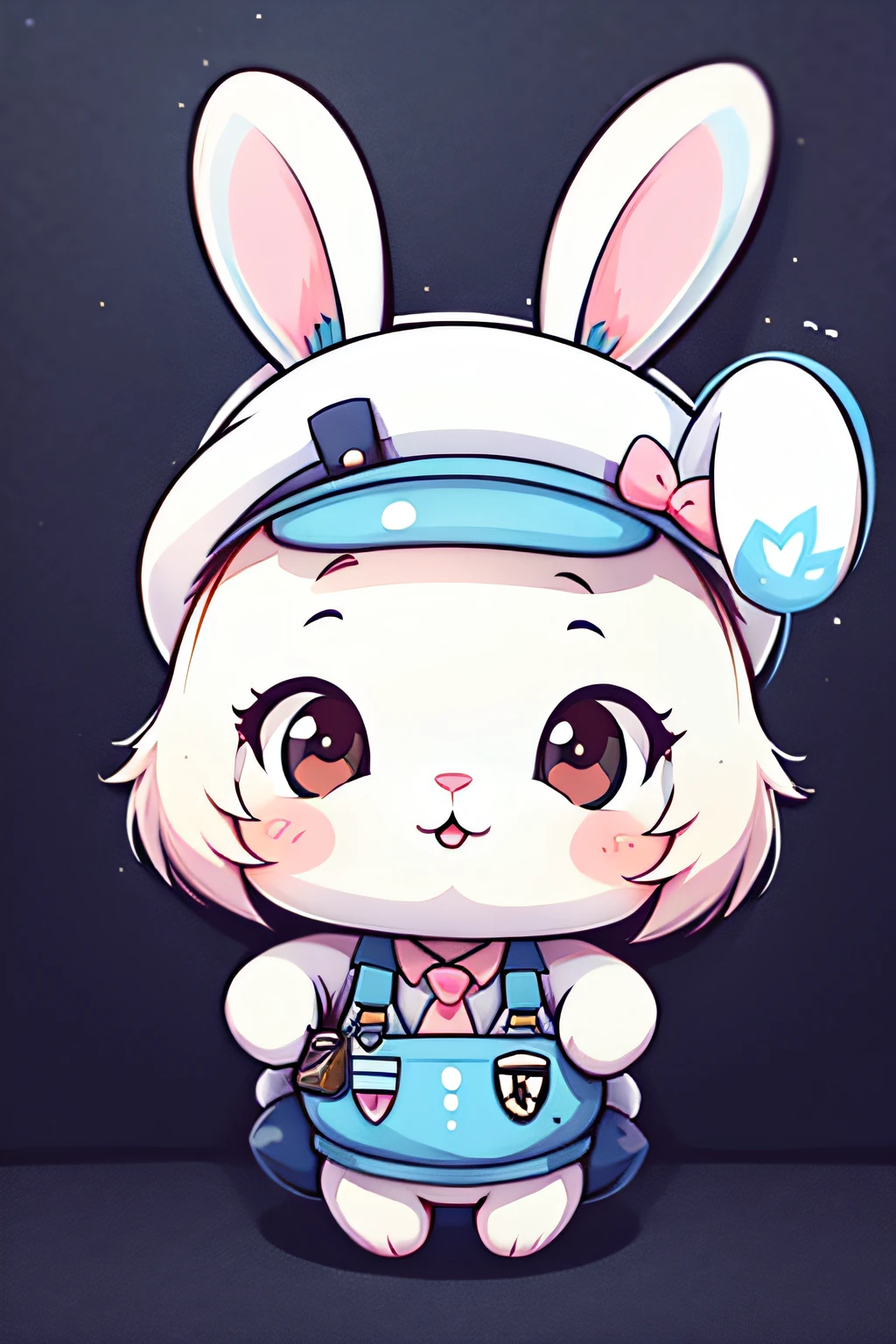 cute bunny wearing a police hat